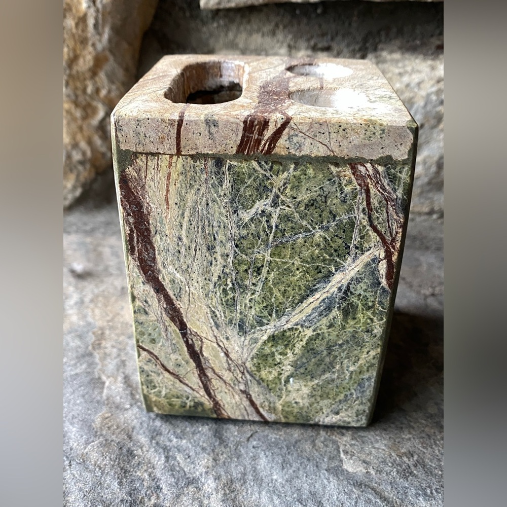 Genuine Marble Toothbrush Toothpaste Holder Bathroom Counter Accessories